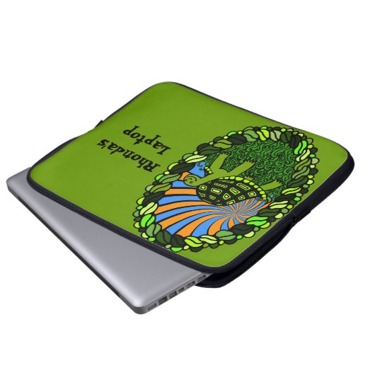 Glückliche Schildkröte-Laptop-Hülse Laptopschutzhülle (Vorne Knopf)