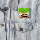 Glückliche Schildkröte mit Blase Button (Beispiel)