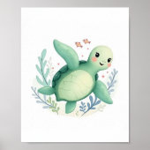 Glückliche Schildkröte Poster (Vorne)
