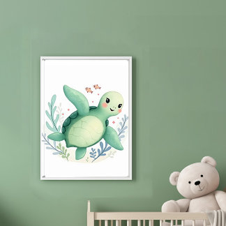 Glückliche Schildkröte Poster
