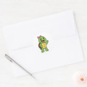 Glückliche Schildkröte Runder Aufkleber (Umschlag)