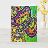 Glückliche Schmetterlings-leere Gruß-Karte Karte (Gelbe Blume)