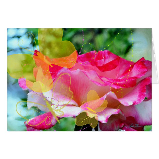 Glückliche Schmetterlingskarte (Vorderseite (Horizontal))