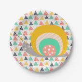 Glückliche Schnecke auf Dreiecken Pappteller (Vorderseite)