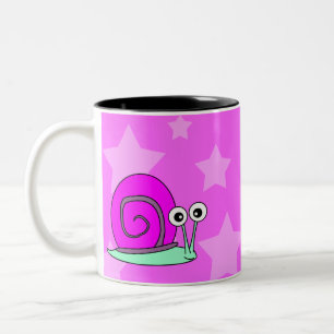 Glückliche Schnecke-große Kaffee-Tasse Zweifarbige Tasse