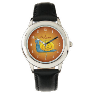 Glückliche Schnecke   Personalizable Kinderuhr Armbanduhr