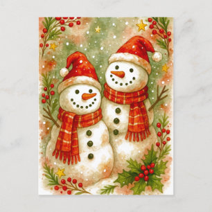 Glückliche Schneemann-Freunde Weihnachten Feiertag