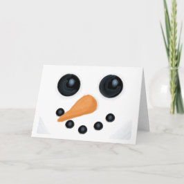 Glückliche Schneemann-Gesichts-Karte Feiertagskarte