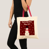 Glückliche Schneemann-Weihnachtsgeschenk-Tasche Tragetasche (Vorderseite (Produkt))