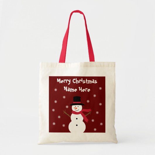 Glückliche Schneemann-Weihnachtsgeschenk-Tasche Tragetasche (Vorne)
