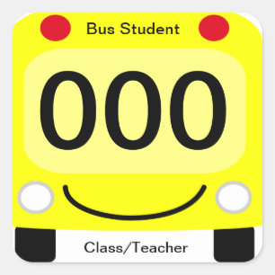 Glückliche Schoolbus Studenten-Bus-Umbau-Aufklebe Quadratischer Aufkleber