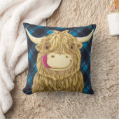 Glückliche schottische Hochland-Kuh Kissen (Decke)