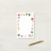 Glückliche Schulnoten des Lehrers Post-it Klebezettel (Auf Schreibtisch)