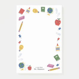 Glückliche Schulnoten des Lehrers Post-it Klebezettel