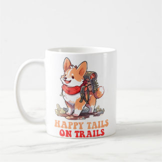 Glückliche Schwänze Auf Wanderwegen Lustiger Hund Kaffeetasse