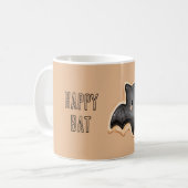 Glückliche schwarze Fledermaus Kaffeetasse (Vorderseite Links)