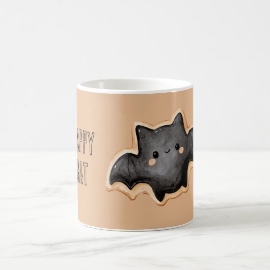 Glückliche schwarze Fledermaus Kaffeetasse (Mittel)