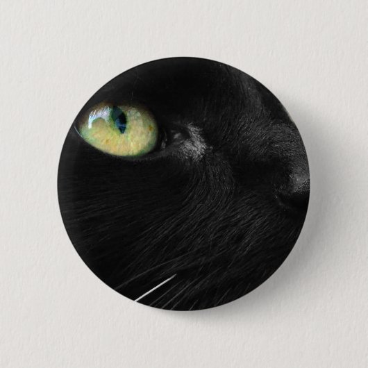 Glückliche schwarze Katze Button (Vorderseite)