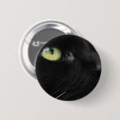 Glückliche schwarze Katze Button (Vorne & Hinten)