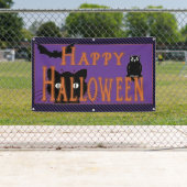 Glückliche schwarze Katze, Eule und Schläger Banner (Insitu)