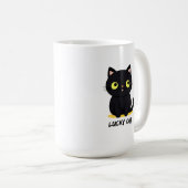 Glückliche schwarze Katze Kaffeetasse (VorderseiteRechts)