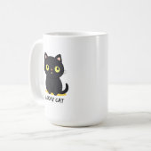 Glückliche schwarze Katze Kaffeetasse (Vorderseite Links)