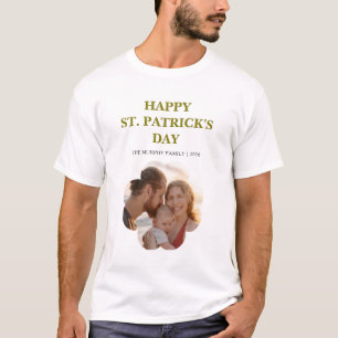 Glückliche schwarze Katze Kleeblatt Foto St. Patri T-Shirt
