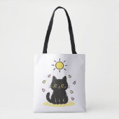 Glückliche schwarze Katze Sonnenschein Tasche (Vorderseite)