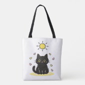 Glückliche schwarze Katze Sonnenschein Tasche (Rückseite)