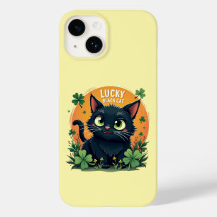 Glückliche schwarze Katze: St. Patrick's Day Clove Case-Mate iPhone 14 Hülle