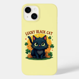 Glückliche schwarze Katze: St. Patrick's Day Clove Case-Mate iPhone 14 Hülle