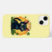 Glückliche schwarze Katze: St. Patrick's Day Clove Case-Mate iPhone Hülle (Rückseite (Horizontal))
