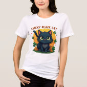 Glückliche schwarze Katze: St. Patrick's Day Clove Tri-Blend Shirt (Vorderseite)