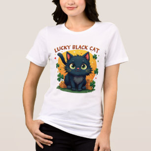 Glückliche schwarze Katze: St. Patrick's Day Clove Tri-Blend Shirt