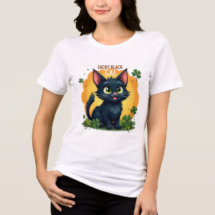 Glückliche schwarze Katze: St. Patrick's Day Clove Tri-Blend Shirt