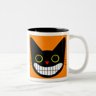 Glückliche schwarze Katze Zweifarbige Tasse