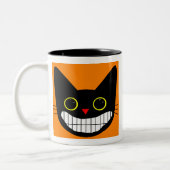 Glückliche schwarze Katze Zweifarbige Tasse (Links)