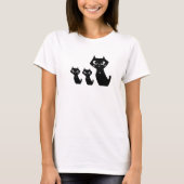 Glückliche schwarze Katzen T-Shirt (Vorderseite)