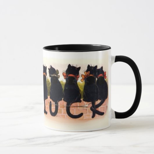 Glückliche schwarze Katzen Tasse (Rechts)