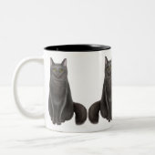 Glückliche schwarze Katzen-Tasse Zweifarbige Tasse (Links)