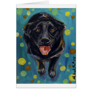 Glückliche schwarze Labradorblasen