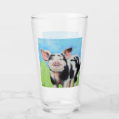 Glückliche Schwein Malerei Glas (Rückseite)
