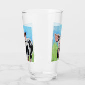 Glückliche Schwein Malerei Glas (Links)