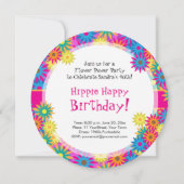 Glückliche Sechzigerjahre des Hippie Retro Einladung (Rückseite)