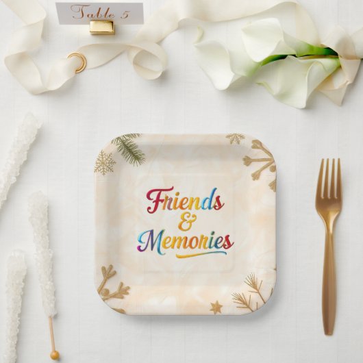 "Glückliche Seelen Verbunden" Pappteller (Hochzeit)