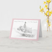 Glückliche Seiten-Sattel-Flusspferd-Karte der Karte (Gelbe Blume)