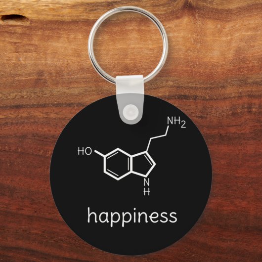 glückliche Serotonin-Moleküle Schlüsselanhänger (Vorderseite)