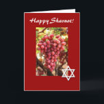 Glückliche Shavuot-Rote Trauben/Davidsstern Feiertagskarte<br><div class="desc">Diese hübsche rote Karte kennzeichnet schöne rote Trauben,  und einen Davidsstern Den jüdischen Feiertag von Shavuot feiernd!  Innerhalb kann personalisiert sein,  zu sagen,  was Sie wünschen. Bild ist public domain mit Erlaubnis http://www.public-domain-image.com/</div>