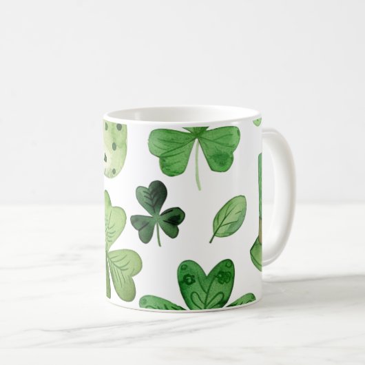 "Glückliche Sips mit St. Patrick's Kleeblatts!" Kaffeetasse (VorderseiteRechts)