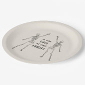 Glückliche Skelett-Verlobungsparty Pappteller (Schrägansicht)